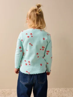 Fraise bleue - T-shirt à manches longues en côtes (3mths-7yrs)
