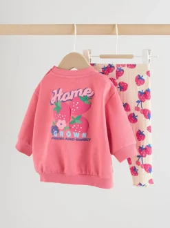 fraise Rouge - Ensemble 2 Pieces pour Sweat-shirt et Leggings BÉBÉ (0mois-2ans)