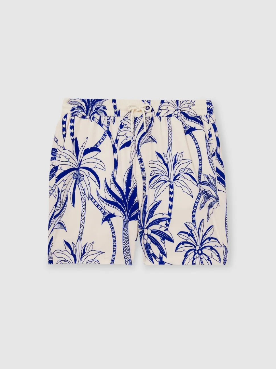 Français Bleu/Blanc - Reiss Ganetti Palm Imprimé Shorts de bain