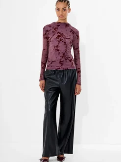 French Connection Haut en velours en maille Kenny Tissu dévoré