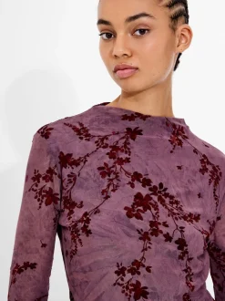 French Connection Haut en velours en maille Kenny Tissu dévoré