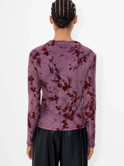 French Connection Haut en velours en maille Kenny Tissu dévoré