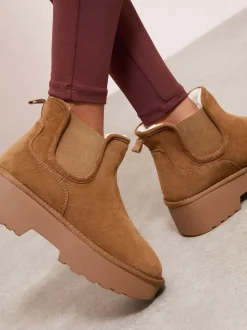 Friends Like These bottes Chelsea doublées de fausse fourrure et faux daim