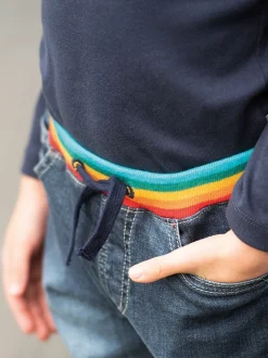 Frugi Jeans Concave Bleu à taille douce