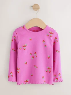 fruit - Lot de 5 hauts à manches longues en côte (3mois -7ans)