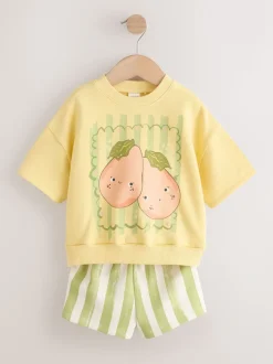 Fruit vert - Ensemble haut et short (3mois-7ans)