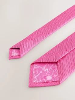 fuchsia - Ensemble cravate et pochette texturées