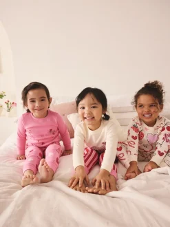 Galentines rose/rouge - Lot de 3 pyjamas Snuggle (9mois-12ans)