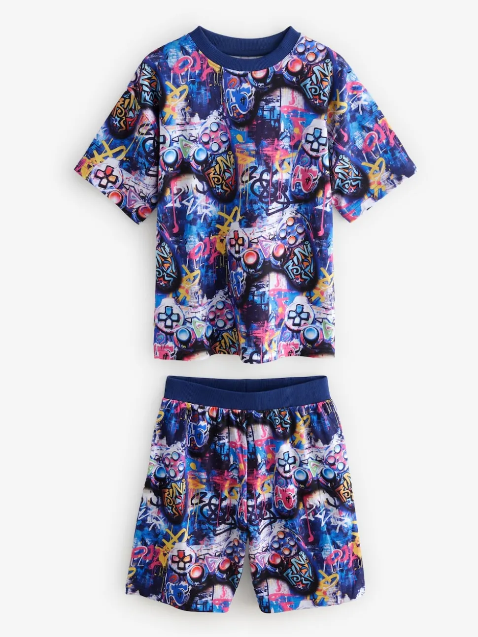 Gamer graffiti multicolore brillant - Pyjama court 2 Pack (3-16ans)