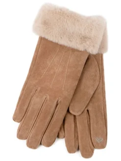 Gants Totes Isotoner Winter en daim à trois points pour dames avec poignets en fausse fourrure