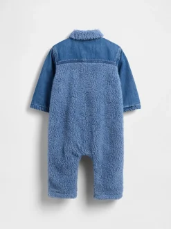 Gap Denim Sherpa One-Piece (0-24mths)