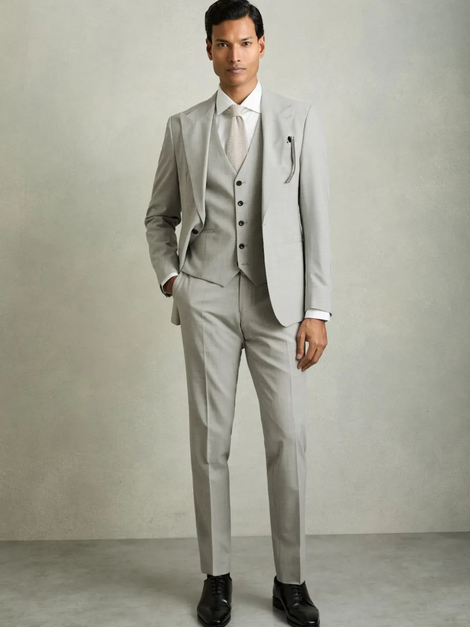 Gilet de costume Reiss Slice à carreaux pied-de-poule en mélange de laine