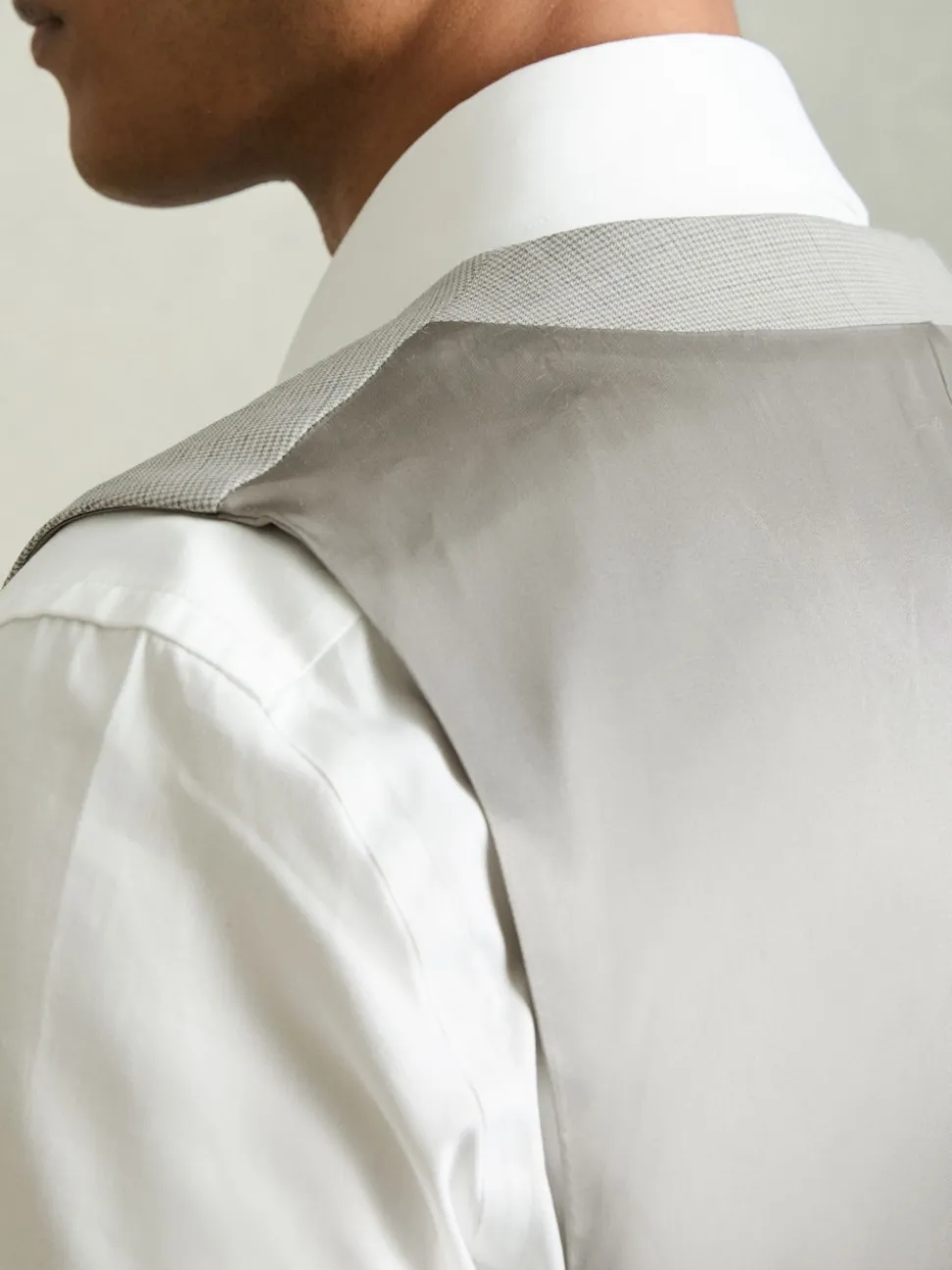 Gilet de costume Reiss Slice à carreaux pied-de-poule en mélange de laine