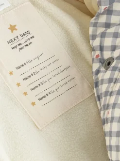 Gingham gris - Doudoune Bébé à capuche (0mois-2ans)