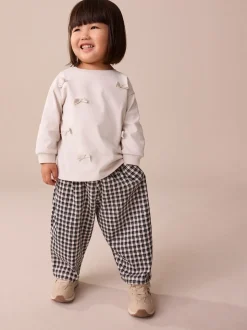 Gingham noir/blanc - Pantalons Coupe ballon texturés (3mths-7yrs)