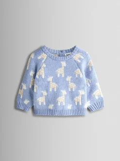 Girafe bleu pâle - Ensemble haut et bas JoJo Maman Bébé en maille