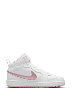 Glaçure blanc rose - Baskets mi-Baskets du tribunal de Nike pour adolescents