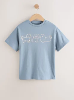 Graphique de chien - T-shirt surdimensionné 4 Pack (3-16ans)