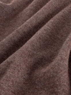 Grège foncé - Polo EDIT en maille à manches longues et col roulé