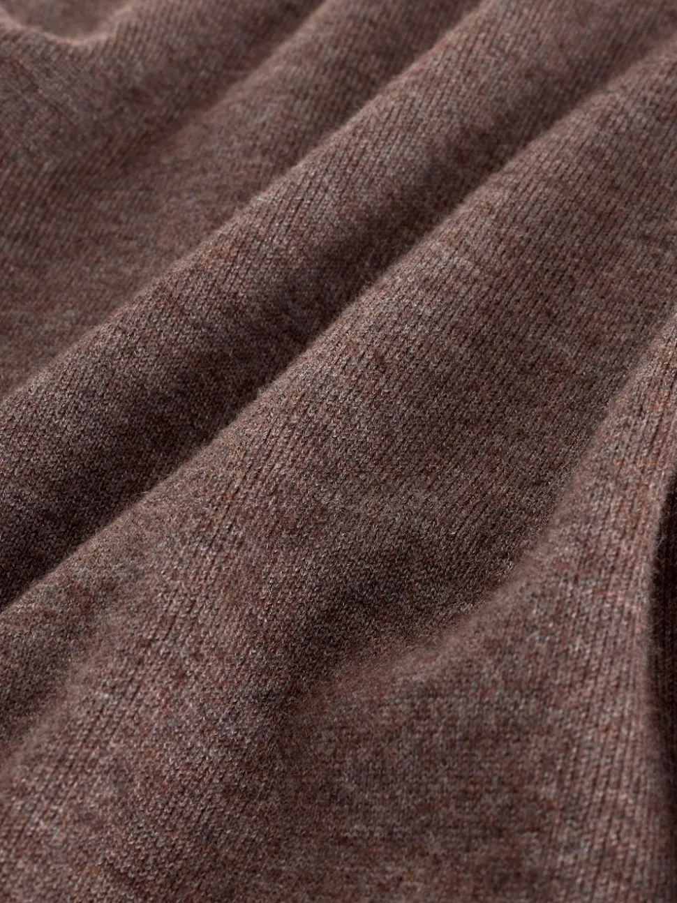 Grège foncé - Polo EDIT en maille à manches longues et col roulé