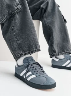 Gris - adidas Originals Gazelle Trainers