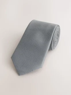 Gris - Ajusté - Cravate texturée