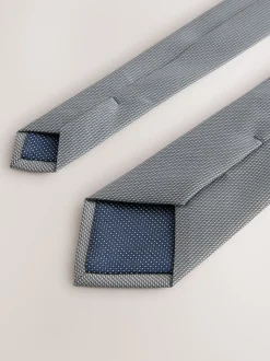 Gris - Ajusté - Cravate texturée