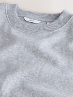 Gris - Ajustement régulier - Sweat-shirt épais à Col rond riche en coton