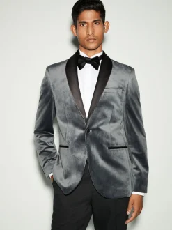 Gris - Ajustement régulier - Blazer en velours