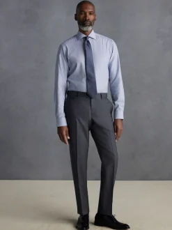 Gris - Ajustement régulier - Pantalons Signature en 100 % laine avec ceinture Motion Flex