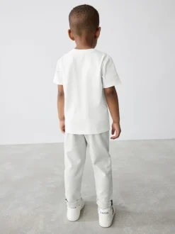 Gris - Baker by Ted Baker ensemble 3 pièces T-shirt, veste et pantalons texturés