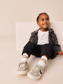 Gris - Baskets à lacets élastiques à fermeture tactile