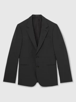 Gris - Blazer de costume Reiss Promise à simple boutonnage en laine Blend, coupe habillée