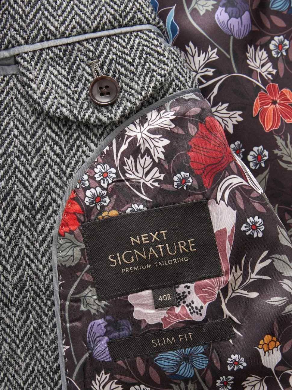 Gris - Blazer Signature Harris en tweed britannique en laine