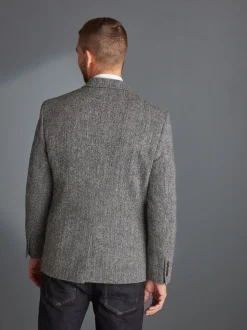 Gris - Blazer Signature Harris en tweed britannique en laine