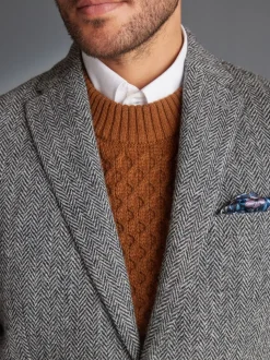 Gris - Blazer Signature Harris en tweed britannique en laine