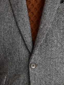 Gris - Blazer Signature Harris en tweed britannique en laine
