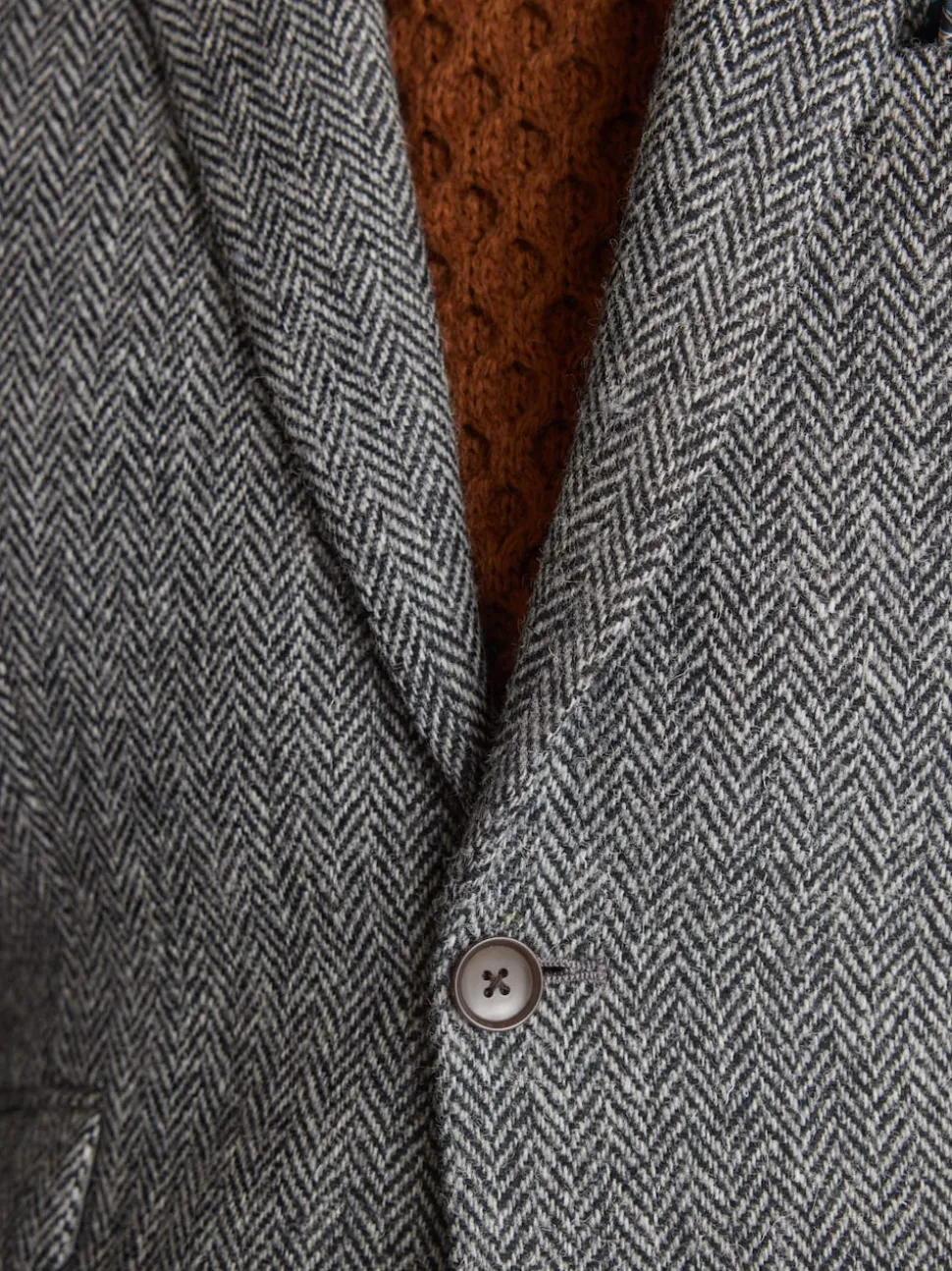 Gris - Blazer Signature Harris en tweed britannique en laine