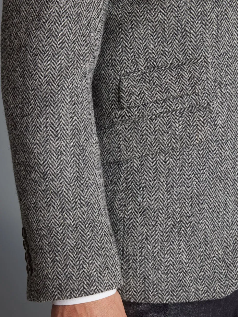 Gris - Blazer Signature Harris en tweed britannique en laine