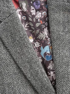 Gris - Blazer Signature Harris en tweed britannique en laine