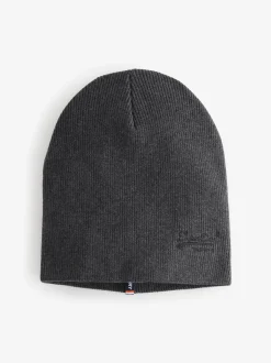 Gris - Bonnet Superdry Essential en maille à logo