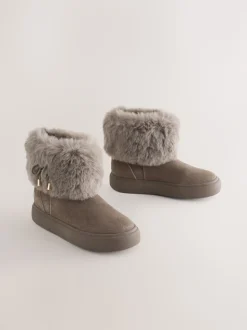 Gris - Bottes déperlantes en daim