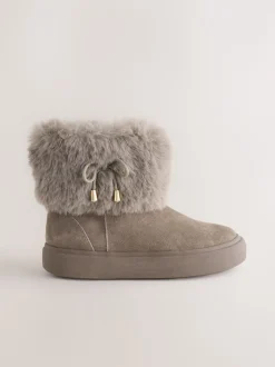 Gris - Bottes déperlantes en daim