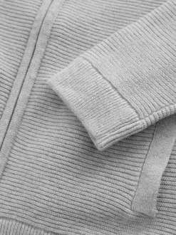 Gris - Cardigan zippé (3mths-7yrs)