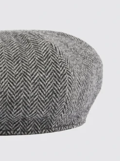 Gris - Casquette MOSS Harris en tweed à chevrons Baker Boy