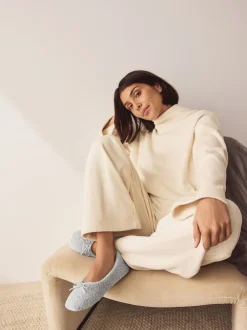 Gris - Chaussons Ballerine cœur