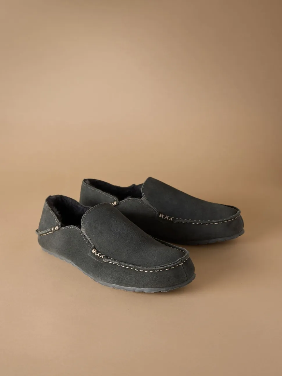 Gris - Chaussons mocassins Signature Kickdown en daim