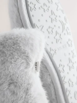 Gris - Chaussons style boots en fausse fourrure