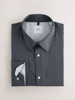 Gris - Chemises intelligentes à simple poignet d'entretien facile 3 Pack