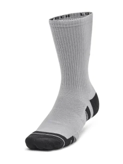 Gris - Col rond - Lot de 3 chaussettes Under Armour Performance Tech